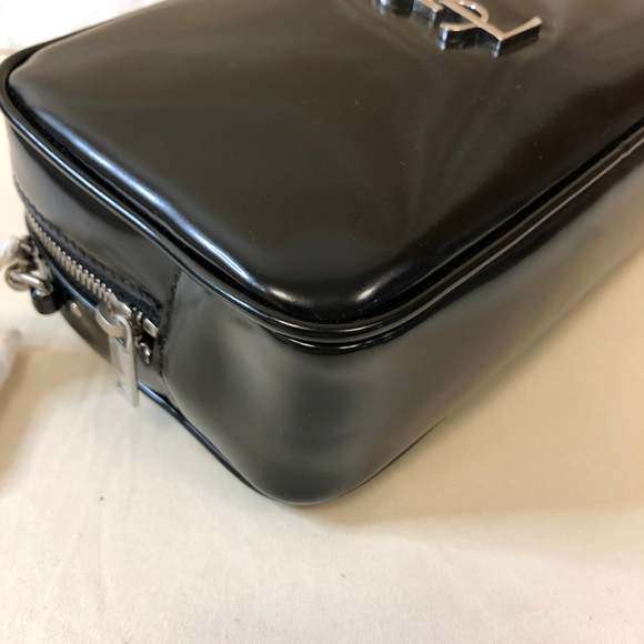 YVES SAINT LAURENT YSL Black Patent Lou Mini Camera Bag Sku# 63865 - Picture 7 of 10
